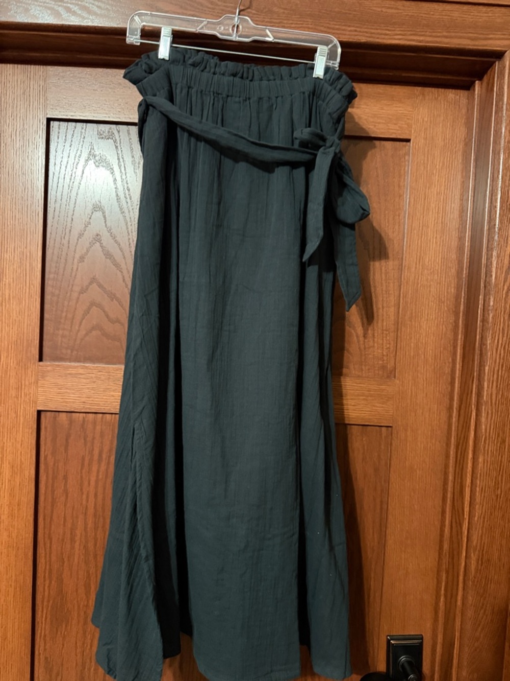 Pact Black Paperbag Waist Maxi Skirt with Tie Belt